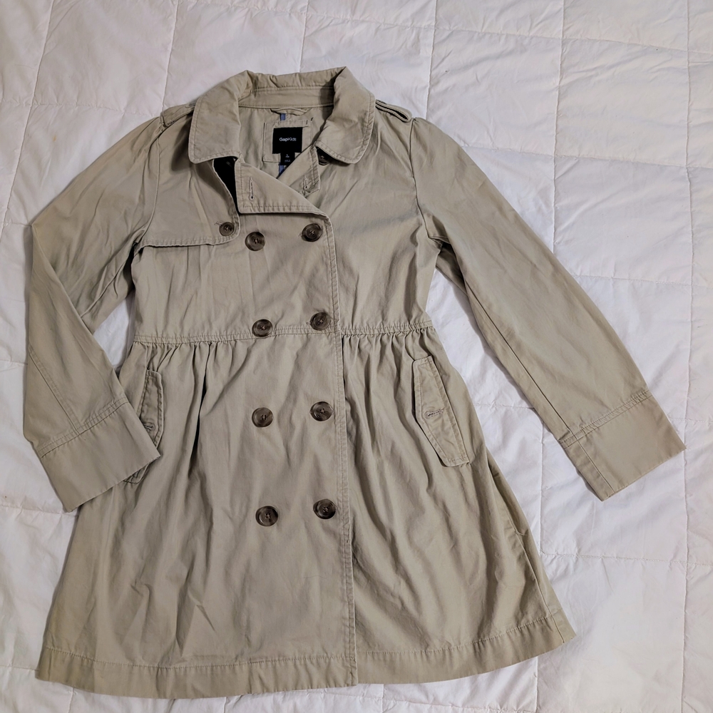 GAP Girls Khaki Double-Breasted Coat